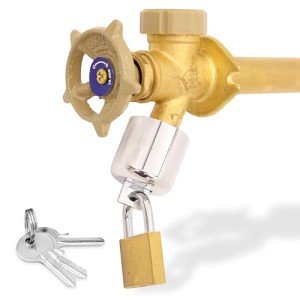 Water Spigot Lock with Keyed Padlock