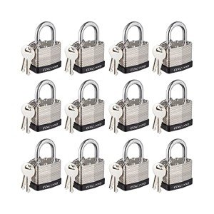 CINCINNO 40mm Keyed Alike Steel Padlocks - 12 Pack
