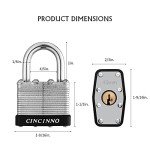 CINCINNO 40mm Keyed Alike Steel Padlocks - 12 Pack