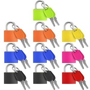 10 Pack Colorful Suitcase Locks with Keys