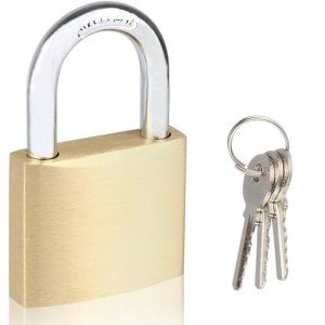 Brass Padlock with 3 Keys – Durable Security