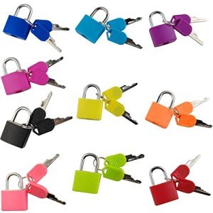 10 Colorful Metal Locks with Keys for Versatile Use