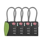 TSA-Approved Travel Combo Locks - 4 Pack
