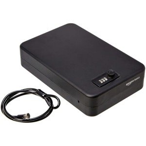 Amazon Basics Portable Security Case Lock Box Safe, Combination Lock, XXL, Black