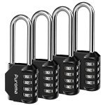 4-Pack 4-Digit Unpickable Combination Locks (Black)