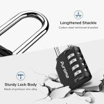 4-Pack 4-Digit Unpickable Combination Locks (Black)