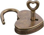 Antique Brass Heart-Shaped Unpickable Travel Lock
