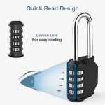 4-Pack 4-Digit Unpickable Combination Locks (Black)