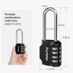 4-Pack 4-Digit Unpickable Combination Locks (Black)