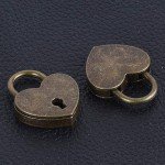 Antique Brass Heart-Shaped Unpickable Travel Lock