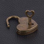 Antique Brass Heart-Shaped Unpickable Travel Lock