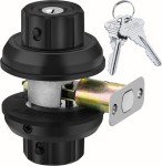 Zinc Twist Lock Deadbolt with Night Latch - Black