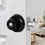 Zinc Twist Lock Deadbolt with Night Latch - Black