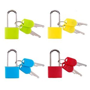 4-Pack Keyed Mini Luggage Locks in 4 Colors