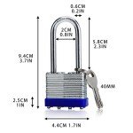 4 Pack Heavy-Duty Outdoor Padlocks with Keys