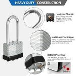 Travate Keyed Alike Nickel Plated Padlocks - 12 Pack