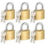 6-Pack Keyed Padlock Set - Waterproof Brass Locks