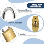 6-Pack Keyed Padlock Set - Waterproof Brass Locks