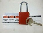 Red Lockout Padlock with Unique Key Type