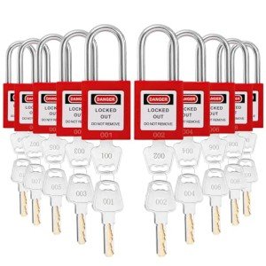 10 Pack OSHA Compliant Lockout Safety Padlocks