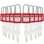 10 Pack OSHA Compliant Lockout Safety Padlocks