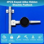 IRONWALLS Keyed Alike Hidden Shackle Padlocks - 4 Pack