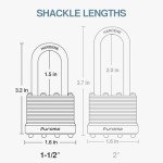 Puroma 3-Pack Heavy-Duty Keyed Padlocks