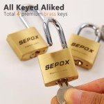 Premium Brass Padlocks with Same Keys - 2 Pack
