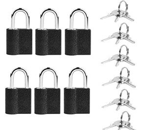 6 Mini Padlocks with Keys for Secure Storage