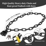 Heavy-Duty 8mm Security Chain Lock with Padlock