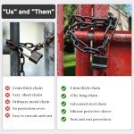 Heavy-Duty 8mm Security Chain Lock with Padlock