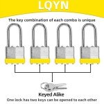 Keyed Alike Padlocks Set with Long Shackles