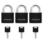 WULALACK 3-Pack Small Padlocks with Keys
