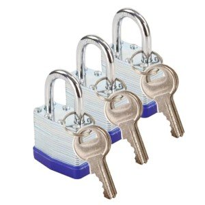 Trinity Keyed-Alike Heavy-Duty Padlocks - 3 Pack