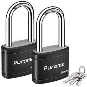 Puroma Heavy-Duty Keyed Padlock - 2 Pack