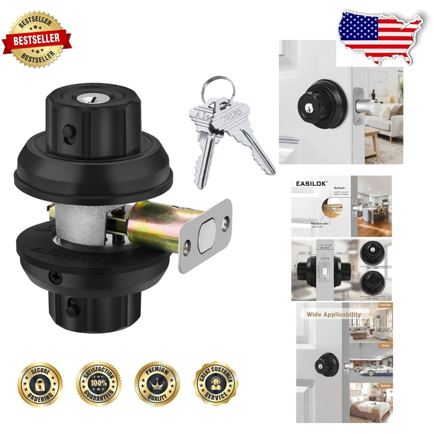 Zinc Alloy Twist Lock Deadbolt for Easy Access