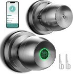 Fingerprint Smart Door Lock in Satin Nickel