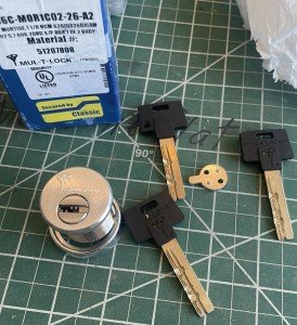 High-Security Mul T Lock Mortise Cylinder with Keys