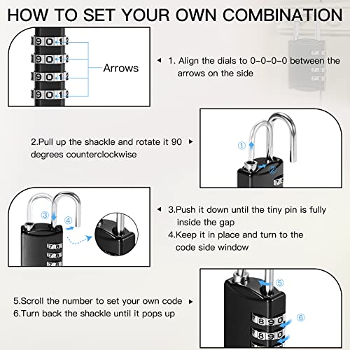 Waterproof Small Combo Locks for Travel, School, Gym
