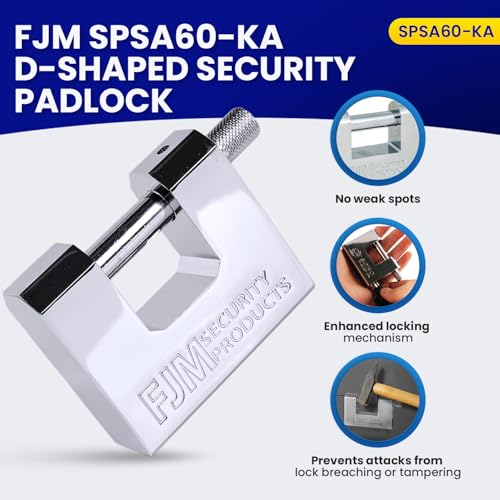 Triple Chrome Plated D-Shaped Security Padlock - 2-⅜ Inch