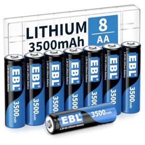 8-Pack EBL 3500mAh AA Lithium Batteries 1.5V