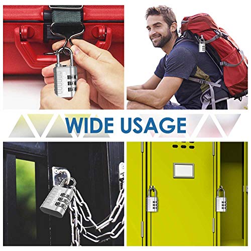 GIVERARE 3-Digit Combination Lock (8 Pack) - Silver