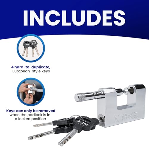 Triple Chrome Plated D-Shaped Security Padlock - 2-⅜ Inch