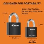 WULALACK 3-Pack Small Padlocks with Keys