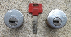 2 Mul-T-Lock Mortise Cylinders with Matching Key