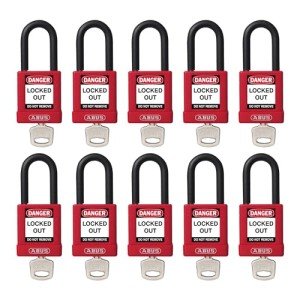 ABUS 10-Pack Safety Padlock Set - Keyed Different