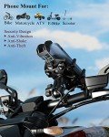 Unpickable Motorcycle Phone Holder with Lock & Dampener