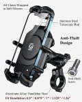 Unpickable Motorcycle Phone Holder with Lock & Dampener