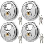 Set of 4 Waterproof Stainless Steel Disc Padlocks