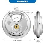 Set of 4 Waterproof Stainless Steel Disc Padlocks